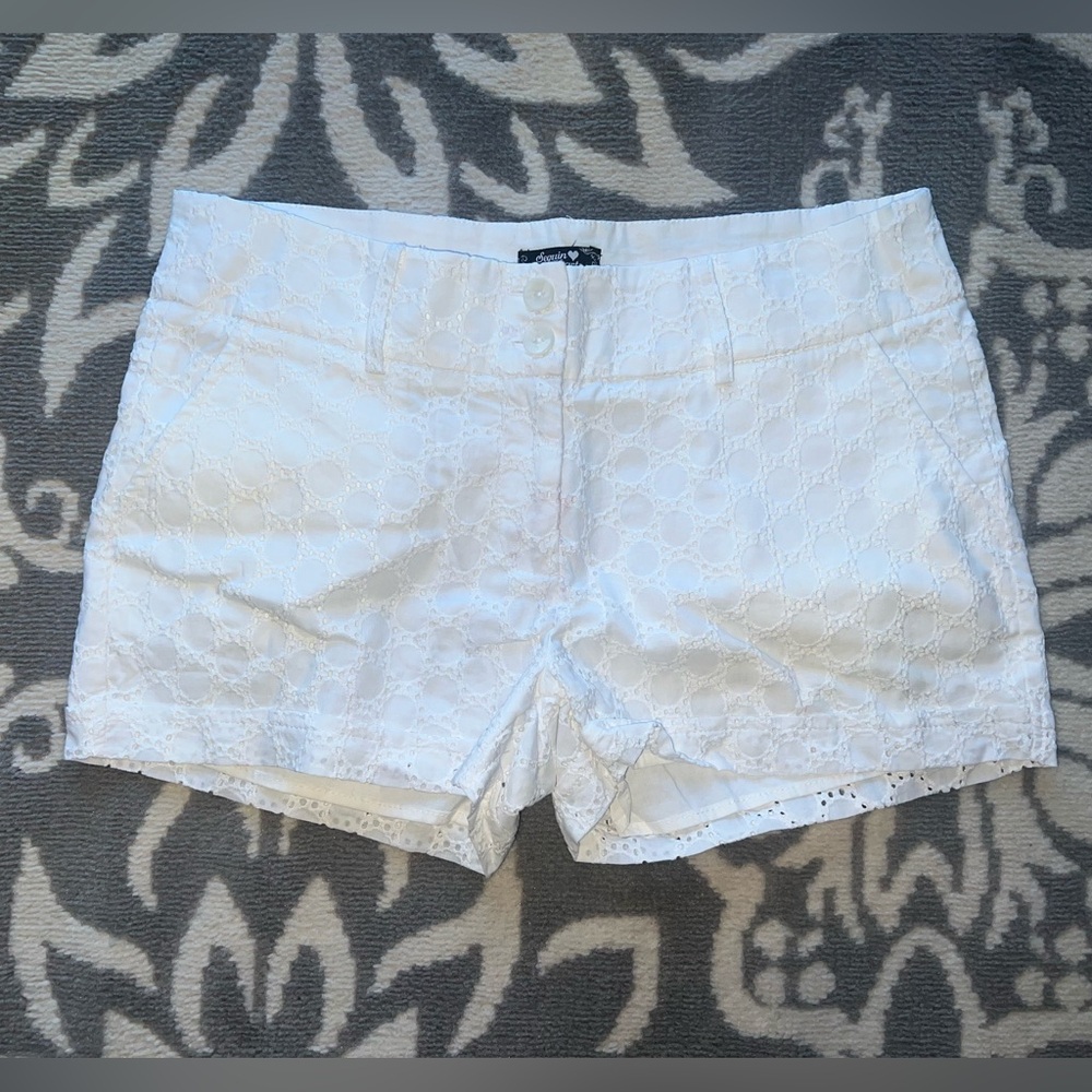 Sequin Hearts White Shorts Size 11